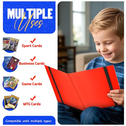 Trading Card Binder - 9-Pocket Album for 360 Cards, Red