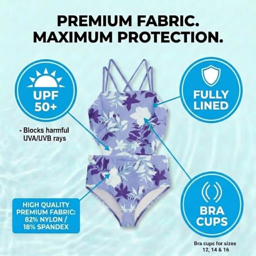 Girls' Sport Cut-Out One Piece Swimsuit - Julia Purple