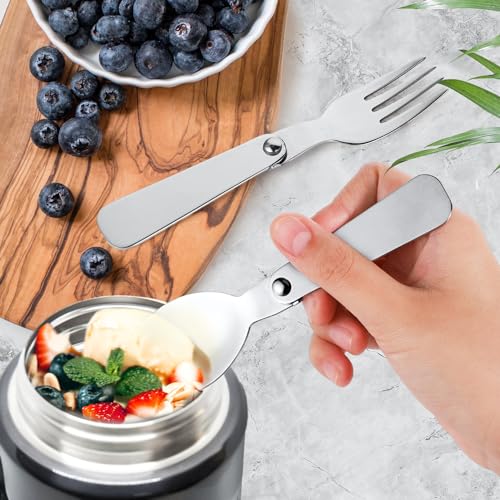 2pcs Folding Spoon & Forks for Thermos Funtainer 10oz Food Jar