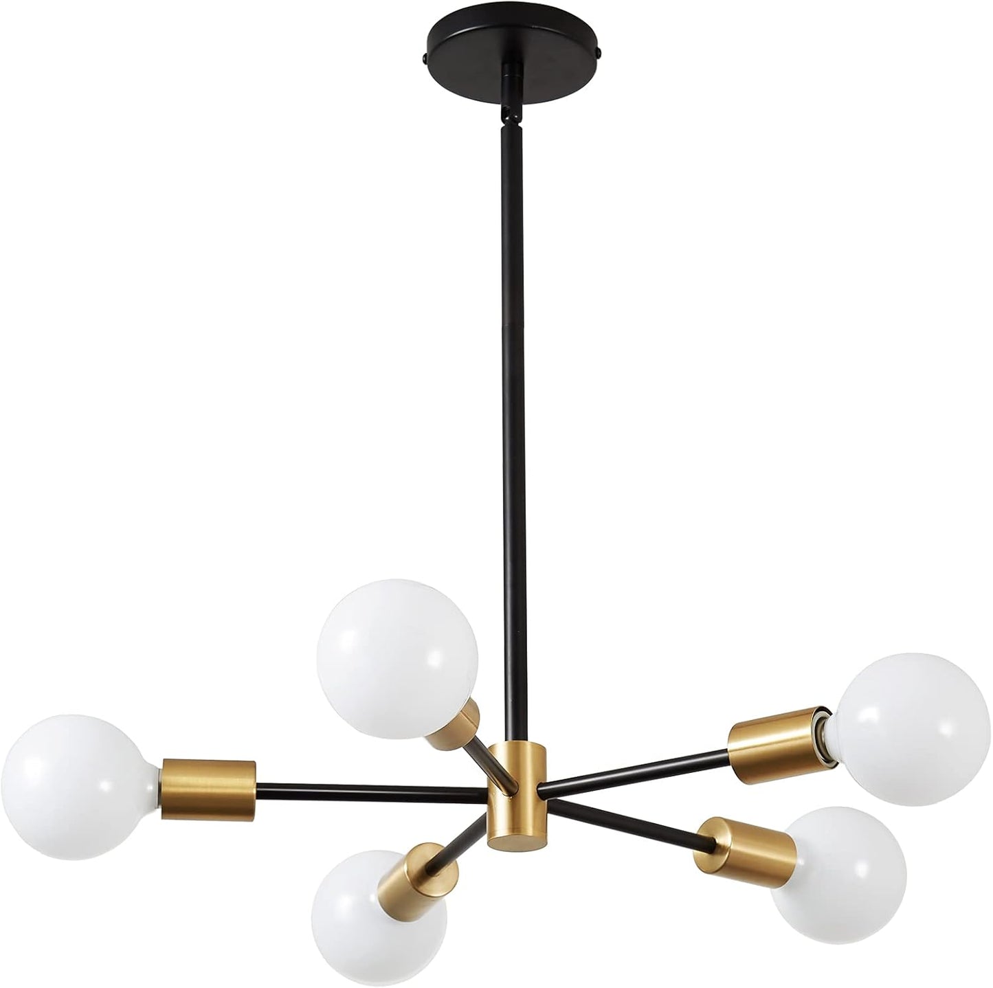 8-Light Gold Sputnik Chandelier - Modern Adjustable Ceiling Light for Dining Room, Kitchen & Foyer