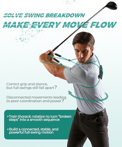 DMYTRSTDE Black Golf Swing Rotation Trainer Strap for Body Turn & Consistency