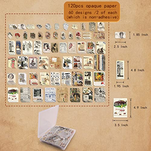 200 Pcs Vintage Scrapbook Stickers - Retro Memory Ephemera Kit