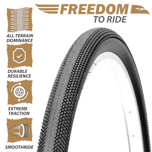 MOHEGIA 700x40C Gravel Bike Tires Set - All-Terrain Folding Bicycle Tires with Inner Tubes & Levers