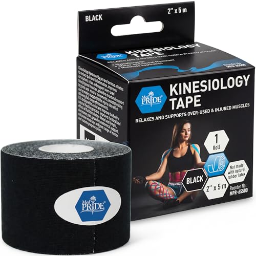 Kinesiology Tape Roll 2" x 16.4 ft - Breathable, Latex-Free, Black