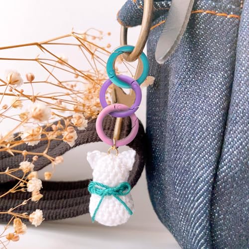 24mm Metal Spring O Rings - Round Colorful Key Ring Clips (24Pcs)