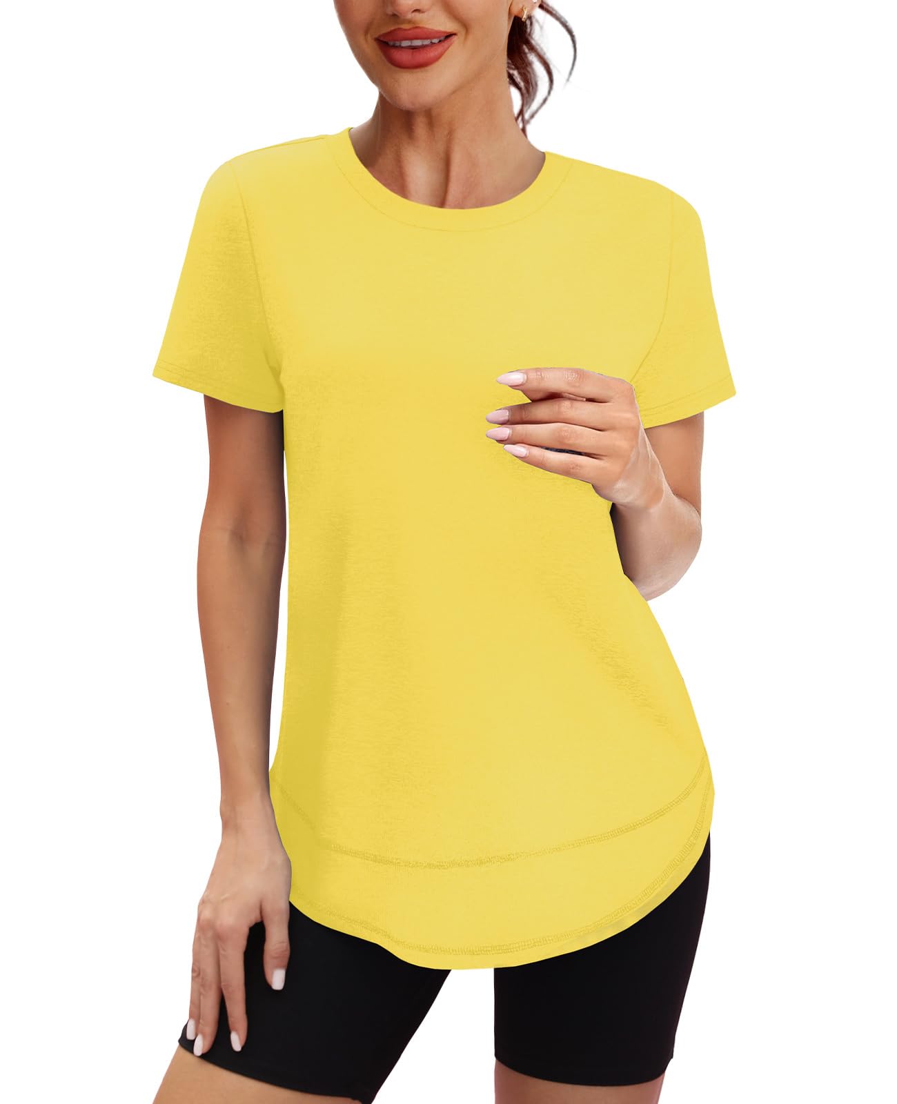 Oversized Tshirts for Women Dry Fit Plus Size Spring Clothes Summer Athletic Tops Workout Shirts Crewneck Blue 3XL