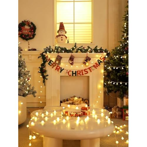 300LED Connectable Globe String Lights Indoor Outdoor for Bedroom, 108ft Warm White Christmas Lights with Remote, Waterproof Fairy Light Plug in 8 Modes for Room Classroom Wedding Christmas Decor