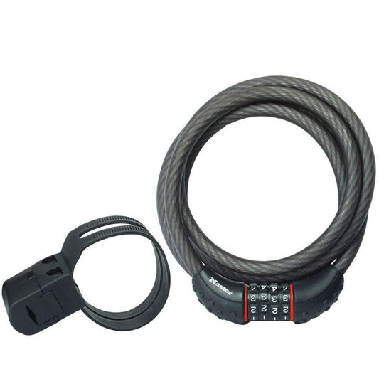 Master Lock Cable Lock, Set Your Own Combination Bike Lock, 6 ft. Long, Black, 8122D