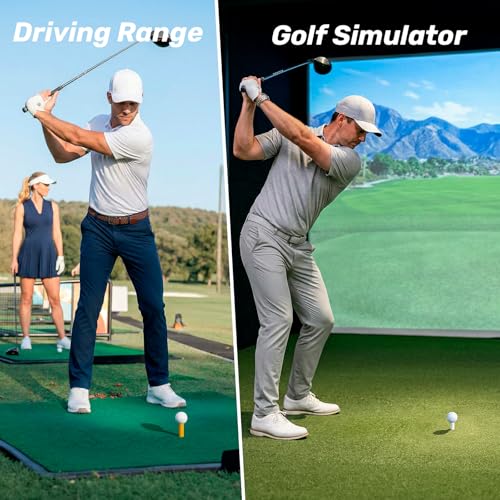 Golf Mat Tee Set - 5 Pack Rubber Tees & 40 Bamboo Tees - White