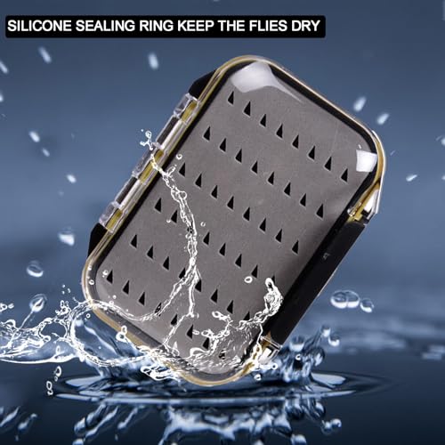 Waterproof Fly Box for Fly Fishing - Size A 4.24x3.04x1.36in