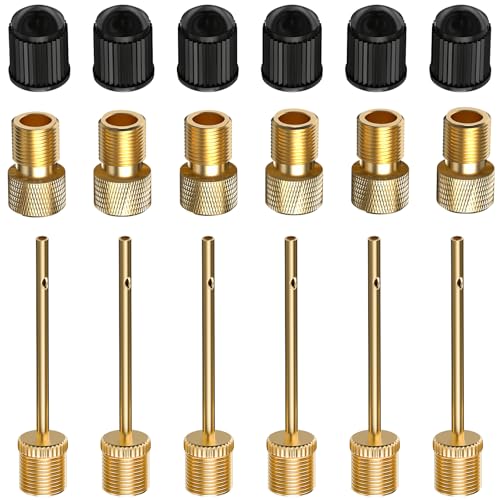 18-Piece Presta to Schrader Valve Adapter Kit with Pump Needles and Caps