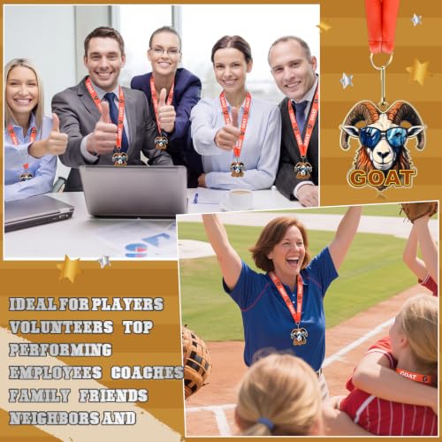 Goat Medals Bulk - 12 Pcs 2.56" Sport Winner Trophies with Neck Ribbons