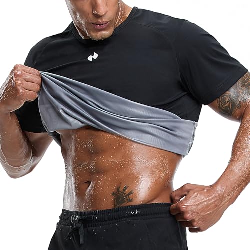 Sauna Shirt for Men - X-Large Black Heat Trapping Vest for Weight Loss