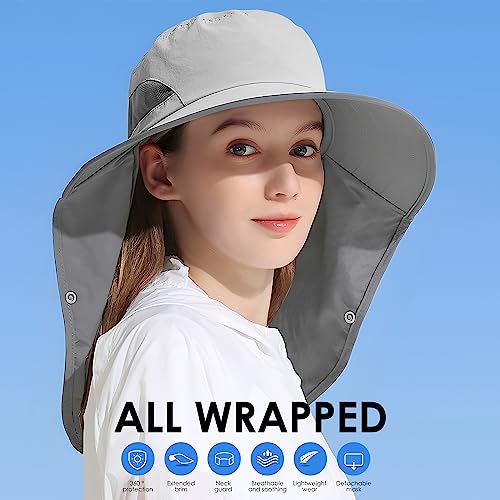 Outdoor Sun Hat with Detachable Neck Flap - UPF 50+ Protection
