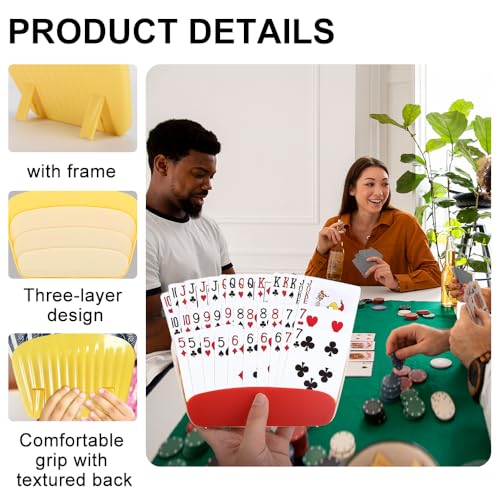 Card Holders for Playing Cards with Tabletop Stand - Red & Yellow