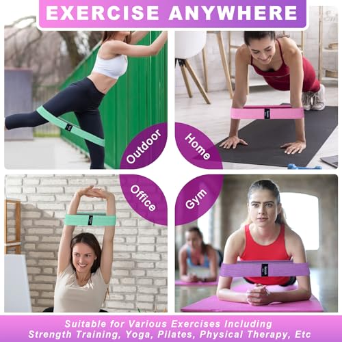 Resistance Bands Set - 3 Levels of Fabric Exercise Bands - Assorted
