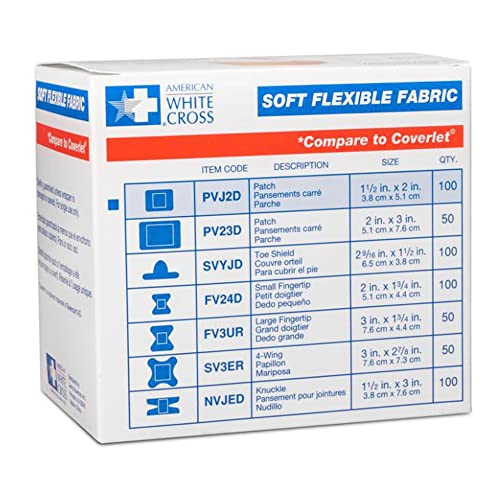 Nutramax Soft Flexible Fabric Patch Bandages - Latex Free, 1.5" x 2", 100 Pack