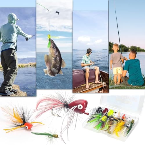 Fly Fishing Poppers Flies, Popper Flies Kit for Trout