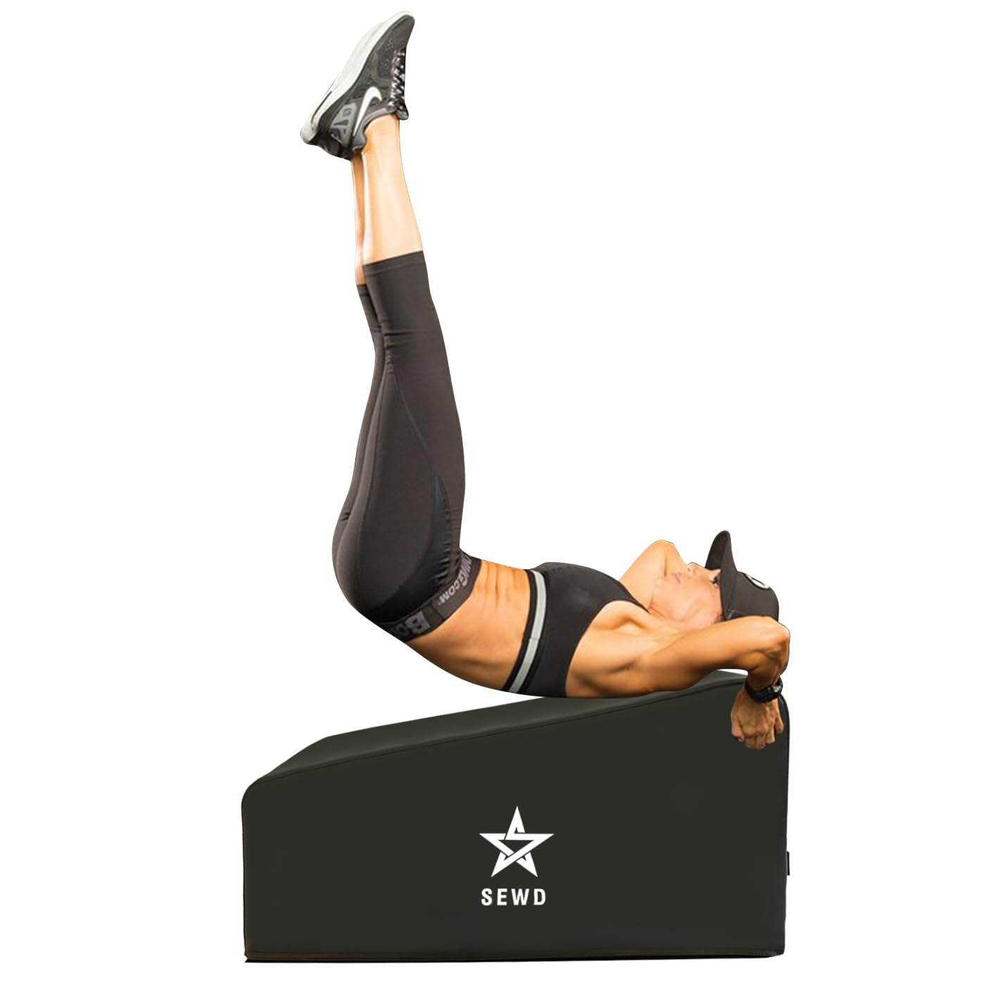 SEWD Pilates and Yoga Workout Bench - Light & Portable Adjustable Incline Bench - 700lb Capacity - Black Alloy Steel & Foam - Home & Gym Fitness Equipment