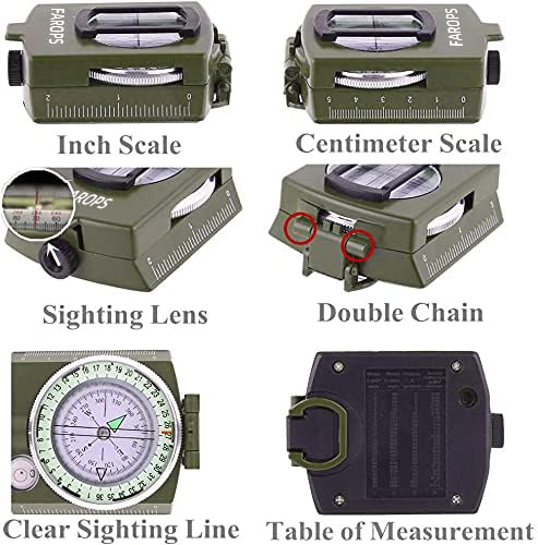 Military Lensatic Compass with Carrying Bag - Waterproof & Shakeproof