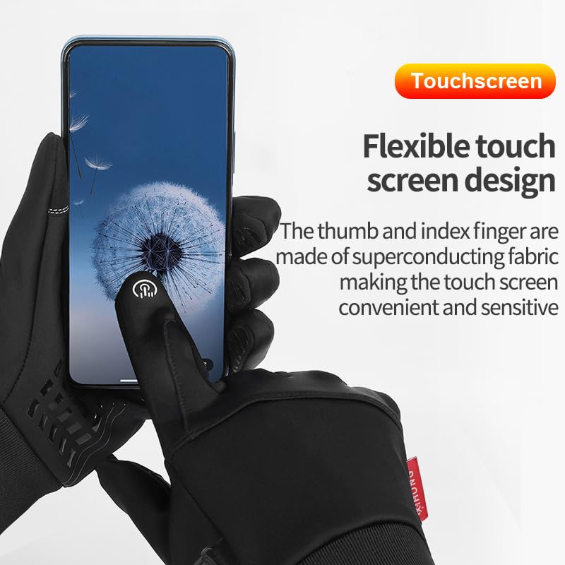 Sensitive Touchscreen Winter Gloves - Black, Small