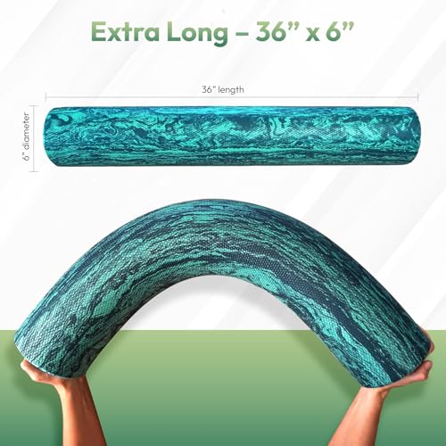 Soft Density Foam Roller 36" x 6" for Yoga, Pilates & Recovery