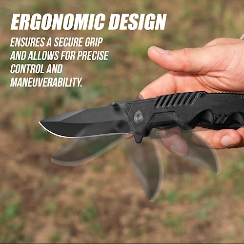 Folding Pocket Knife with Stainless Steel Blade - Lightweight Multi-Tool for Camping & Survival