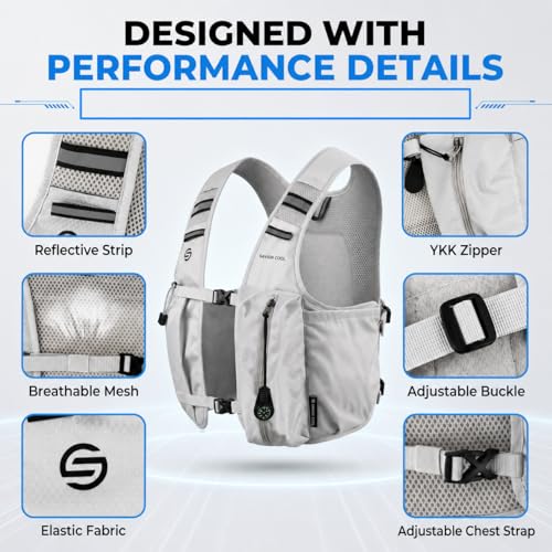 Cooling Hydration Vest with 2L Water Bladder & 3 Cooling Packs - Gray