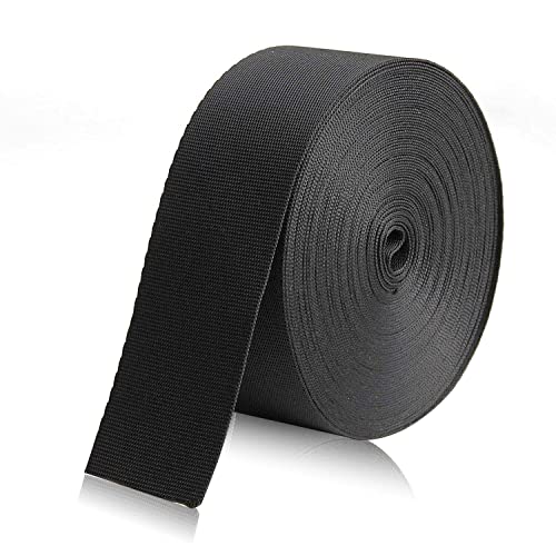 1.5 Inch Wide Black Nylon Webbing Strap - 10 Yards for DIY, Bags & Climbing