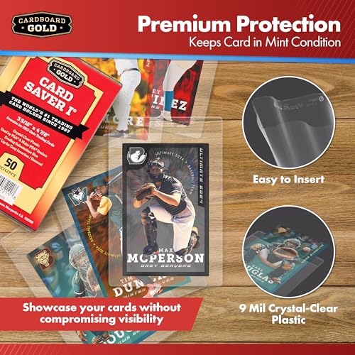Card Saver 1 - Semi-Rigid Card Holders, 200 Count - Acid-Free Protection