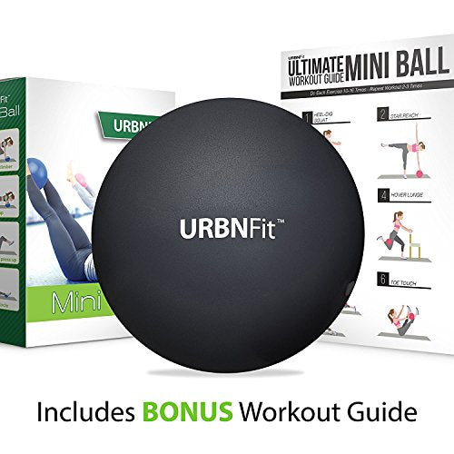 9” Mini Exercise Ball - Black Pilates & Yoga Stability Ball for Core Strength, Balance & Therapy