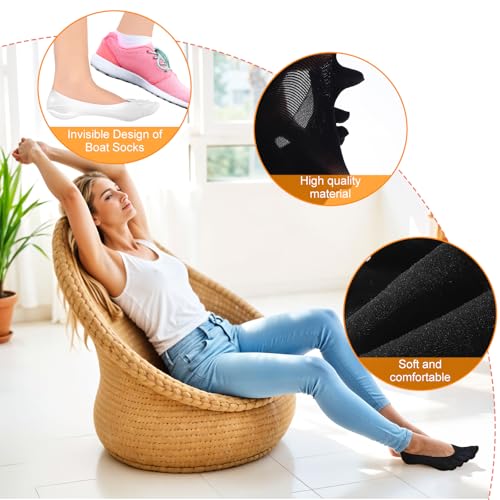 No Show Toe Socks for Women & Men - 4 Pairs Five Finger Separator - Black