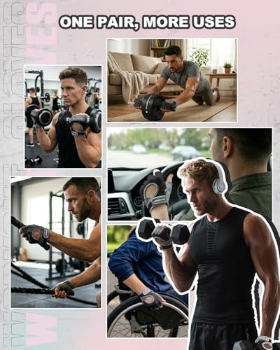 Breathable Weight Lifting Gloves for Men & Women - Extra Grip & Cushion