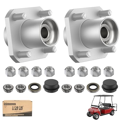10L0L 2 Pack Front Wheel Hub Assembly Kit for Club Car DS Golf Cart 1974-2003