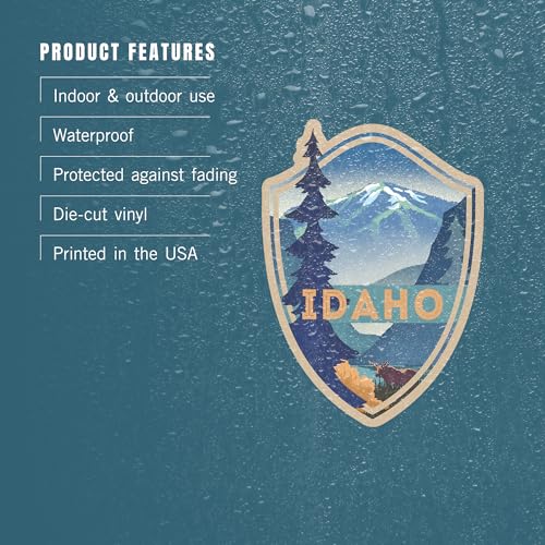 Idaho Moose and Mountain Sticker - Small Vinyl Die Cut