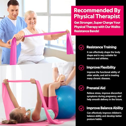 5FT Resistance Bands Set for Exercise - Pink Stretch Bands