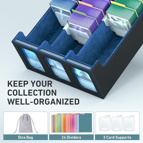 3-Row Trading Card Storage Box for 2400+ Cards with Dividers