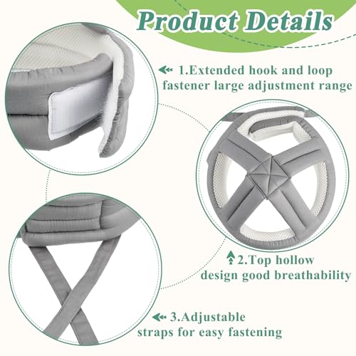 Woanger 2 Pcs Anti Fall Elder Head Safety Helmet for Adults Special Needs Thick Soft Protective Hat Adjustable Seniors Fall Prevention Head Protection Cap Elderly Helmet for Injury Protection (Gray)