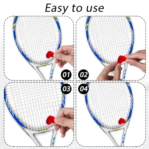 4pcs Tennis Racket Vibration Dampeners - Heart Shaped Silicone Shock Absorbers