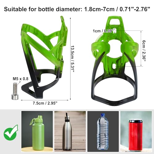 Bike Water Bottle Holder - Universal Plastic Cage - Green