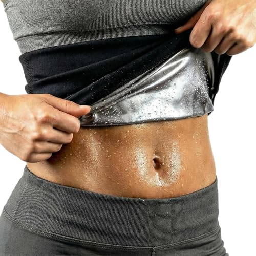 Waist Trimmer Sweat Waist Trainer Wrap - Silver Inner, Small