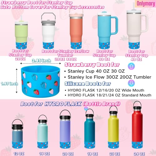Silicone Bottom Protector Boot for Stanley Cup - Strawberry Pattern