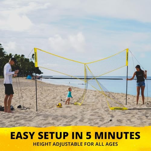 4-Way Volleyball Game Set - Quick Assemble for Outdoor Fun - Original