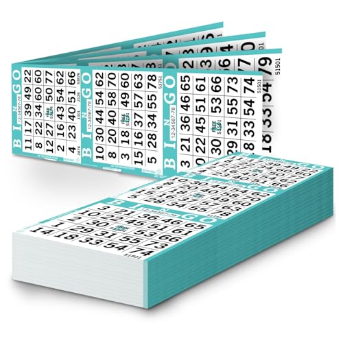 Bingo Paper Sheets - 3 Faces, 12 x 4 inches, Pack of 500, Recyclable, Aqua - Bingo Innovation