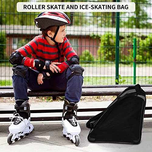 Breathable Roller Skate Bag with Large Pockets - Black
