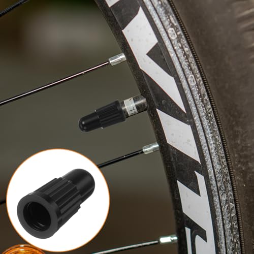 30pcs Presta Valve Caps - Black Plastic Bicycle Tire Caps