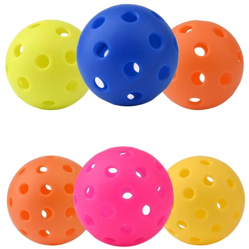 Pickleball Balls,pickleballs,12 Pack Outdoor Pickleball Balls,Bright Multi Colors 40 Hole Durable Plastic picklebaal Game,Training & Tournament Play.