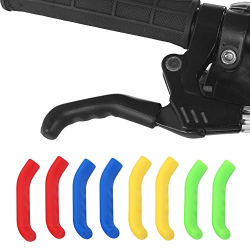 Bicycle Brake Lever Protector Sleeve - Non-Slip Silicone Grip - Red