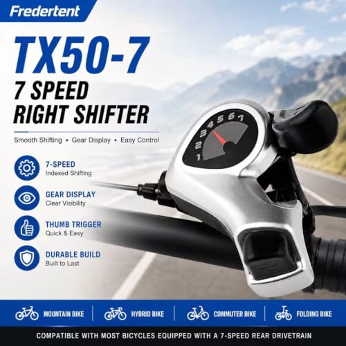 Fredertent TX50-7 7-Speed Right Thumb Shifter with 87in Cable & Gear Window