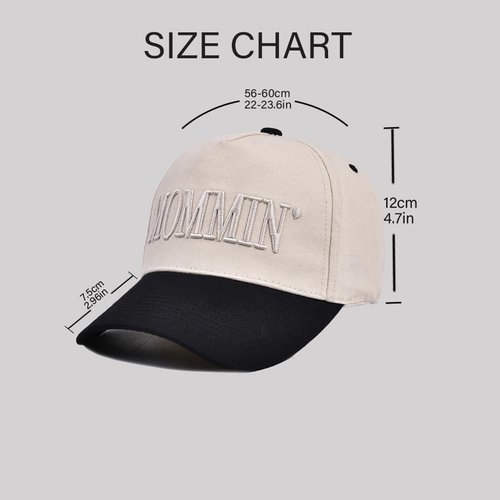 Mommin Hat,Vintage Two-Tone Women's Baseball Cap, Mommin Trucker Hats for Women Adjustable Baseball Cap Beige